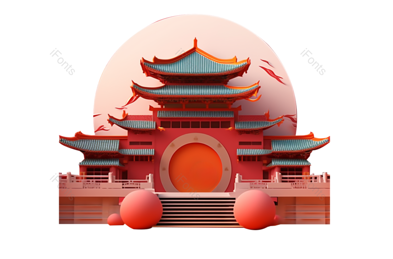 天空图片,传统元素,插画PNG,扇子免抠素材